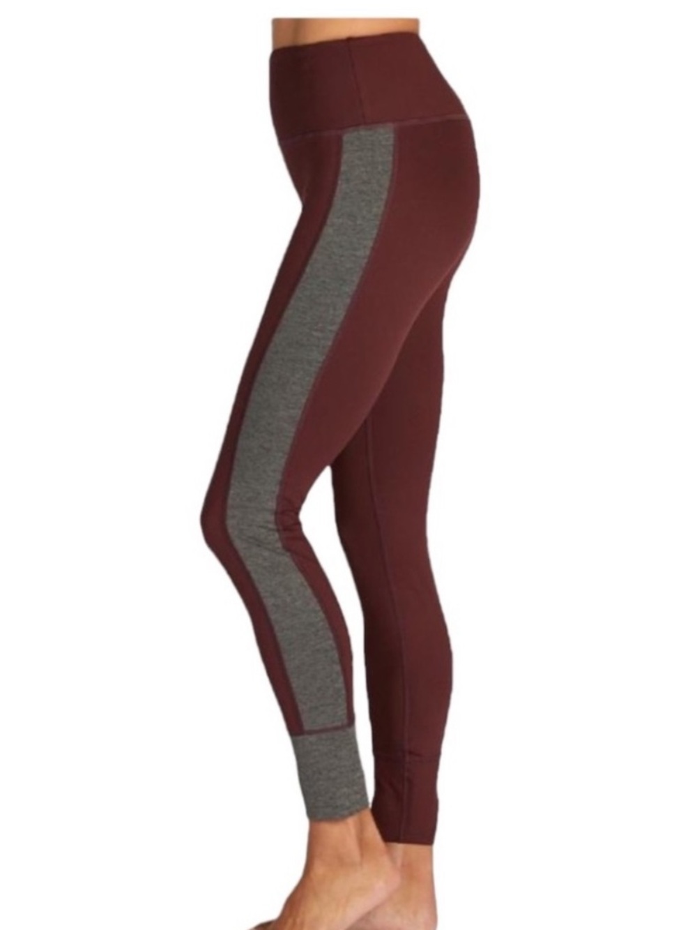 Vuori Asymmetric Color Block Studio Legging in Bordeaux Medium